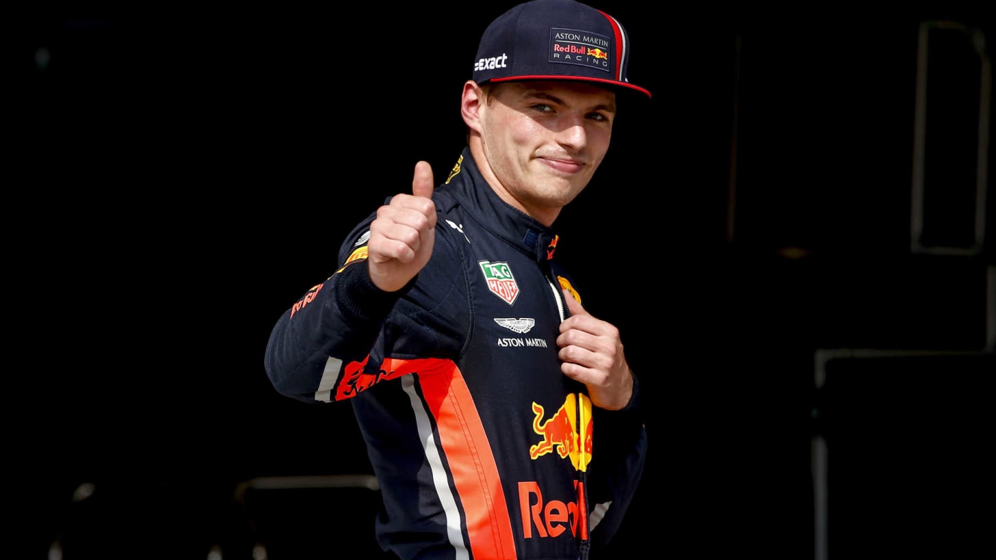 HUNGARORING, HUNGARY - AUGUST 03: Pole Sitter Max Verstappen, Red Bull Racing celebrates in Parc