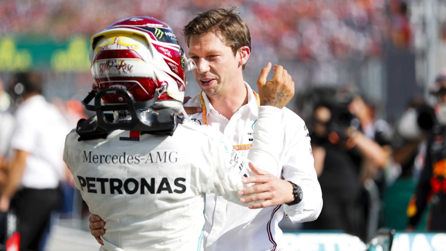 HUNGARORING, HUNGARY - AUGUST 04: Race Winner Lewis Hamilton, Mercedes AMG F1 celebrates in Parc