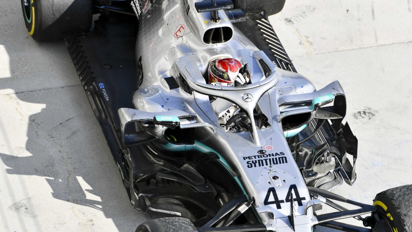 HUNGARORING, HUNGARY - AUGUST 04: Lewis Hamilton, Mercedes AMG F1 W10, 1st position, arrives in