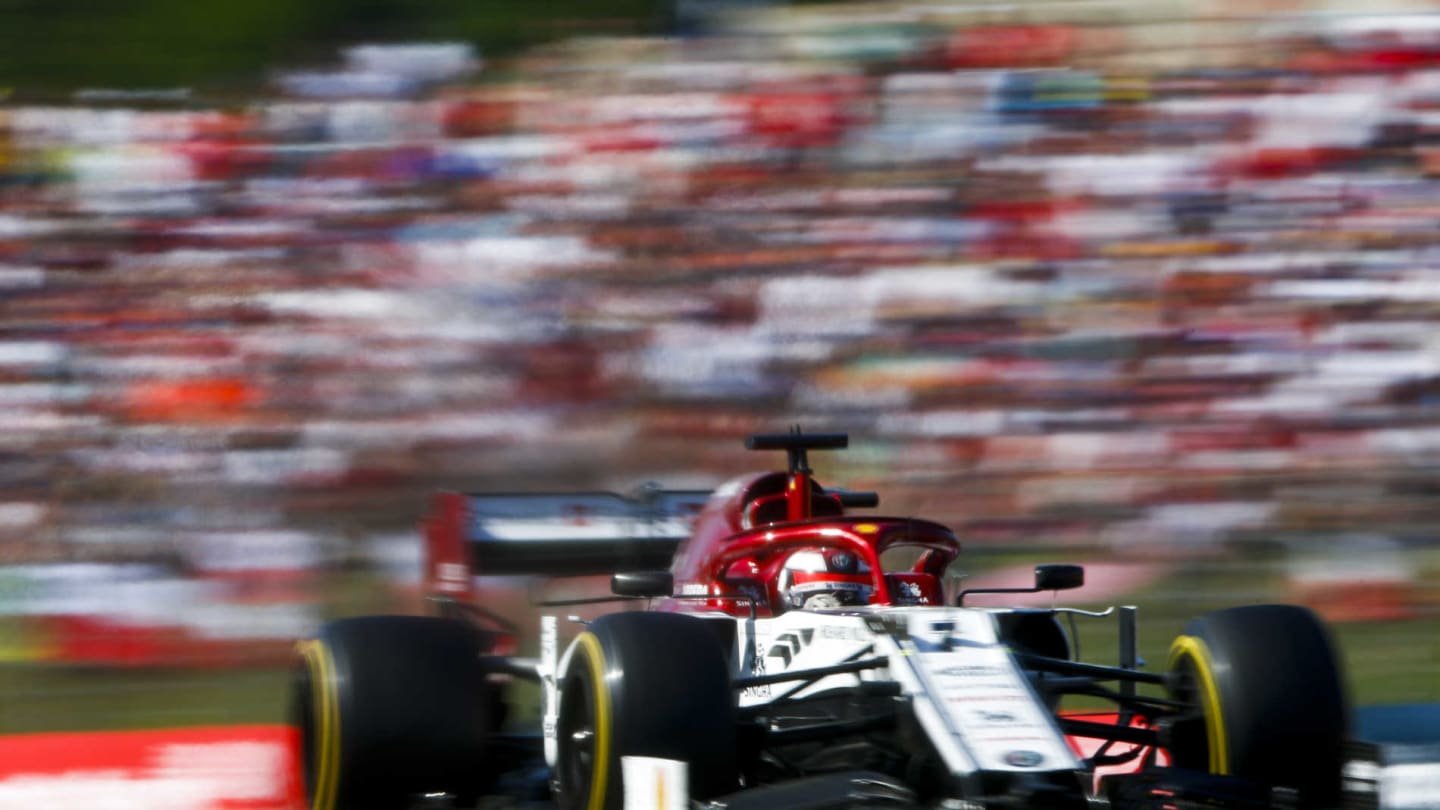 HUNGARORING, HUNGARY - AUGUST 04: Kimi Raikkonen, Alfa Romeo Racing C38 during the Hungarian GP at