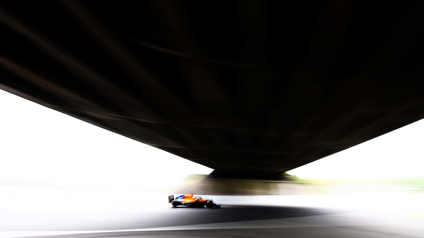SUZUKA, JAPAN - OCTOBER 11: Lando Norris of Great Britain driving the (4) McLaren F1 Team MCL34 Renault on track during practice for the F1 Grand Prix of Japan at Suzuka Circuit on October 11, 2019 in Suzuka, Japan. (Photo by Clive Mason/Getty Images)