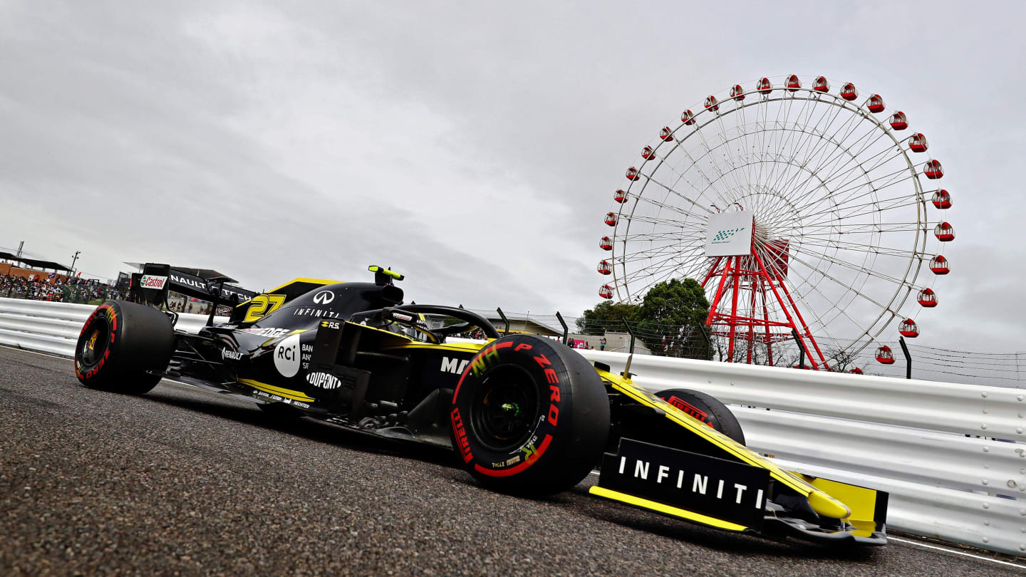 SUZUKA, JAPAN - OCTOBER 11: Nico Hulkenberg of Germany driving the (27) Renault Sport Formula One