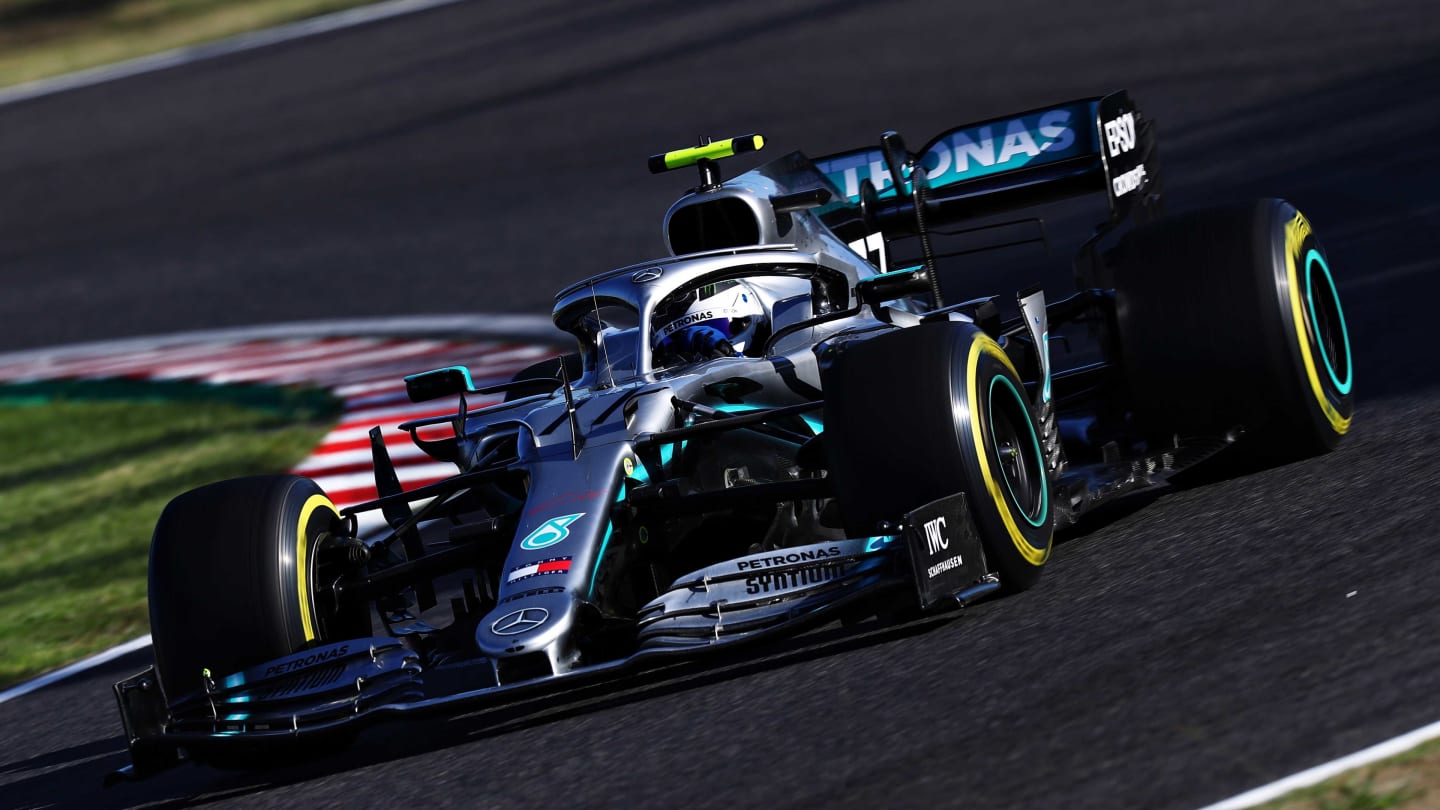 SUZUKA, JAPAN - OCTOBER 13: Valtteri Bottas driving the (77) Mercedes AMG Petronas F1 Team Mercedes
