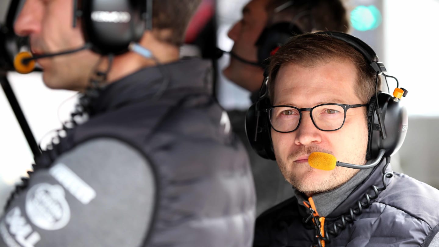 MEXICO CITY, MEXICO - OCTOBER 25: McLaren Team Principal Andreas Seidl looks on from the pitwall during practice for the F1 Grand Prix of Mexico at Autodromo Hermanos Rodriguez on October 25, 2019 in Mexico City, Mexico. (Photo by Charles Coates/Getty Images)