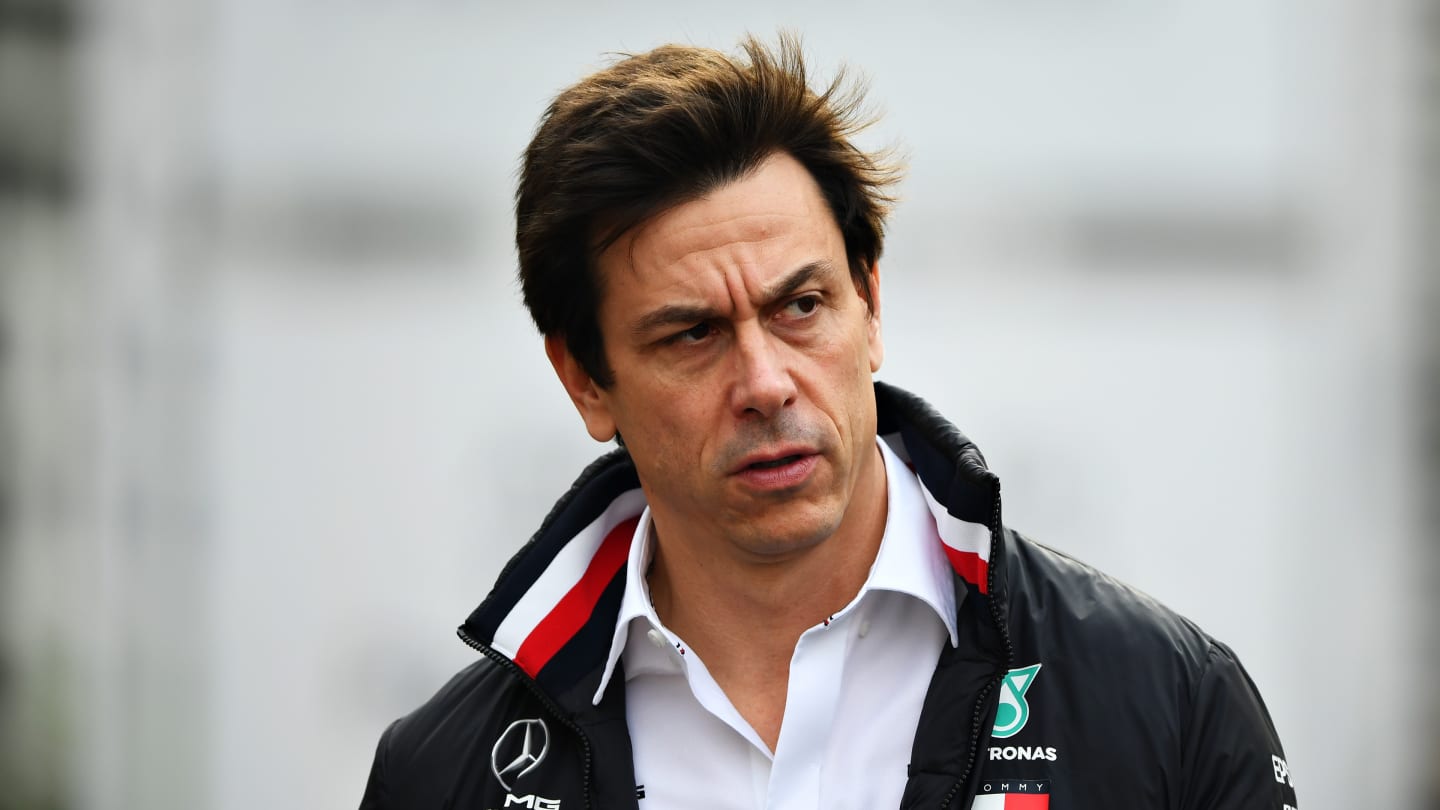 MEXICO CITY, MEXICO - OCTOBER 25: Mercedes GP Executive Director Toto Wolff walks in the Paddock before practice for the F1 Grand Prix of Mexico at Autodromo Hermanos Rodriguez on October 25, 2019 in Mexico City, Mexico. (Photo by Clive Mason/Getty Images)