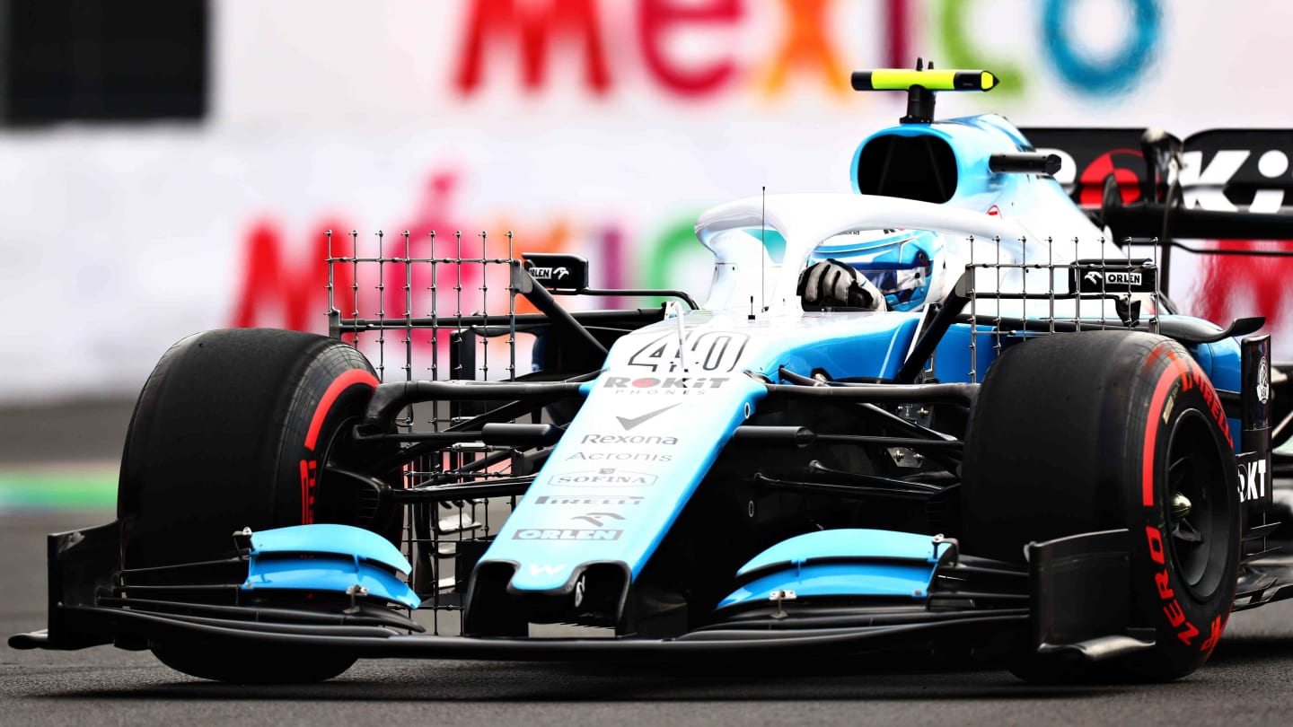 MEXICO CITY, MEXICO - OCTOBER 25: Nicholas Latifi of Canada driving the (40) Rokit Williams Racing FW42 Mercedes on track during practice for the F1 Grand Prix of Mexico at Autodromo Hermanos Rodriguez on October 25, 2019 in Mexico City, Mexico. (Photo by Dan Istitene/Getty Images)