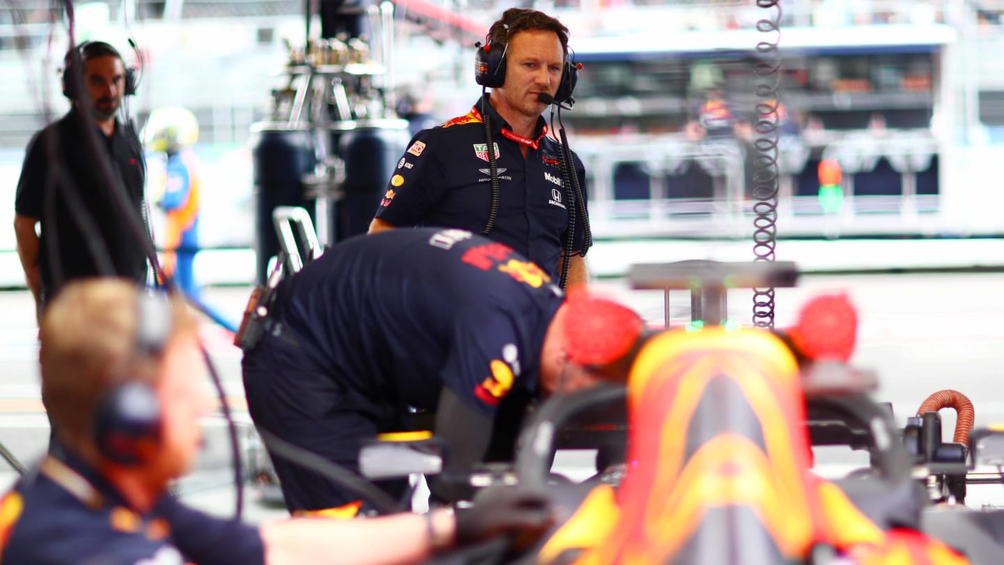 MEXICO CITY, MEXICO - OCTOBER 25: Red Bull Racing Team Principal Christian Horner looks on in the