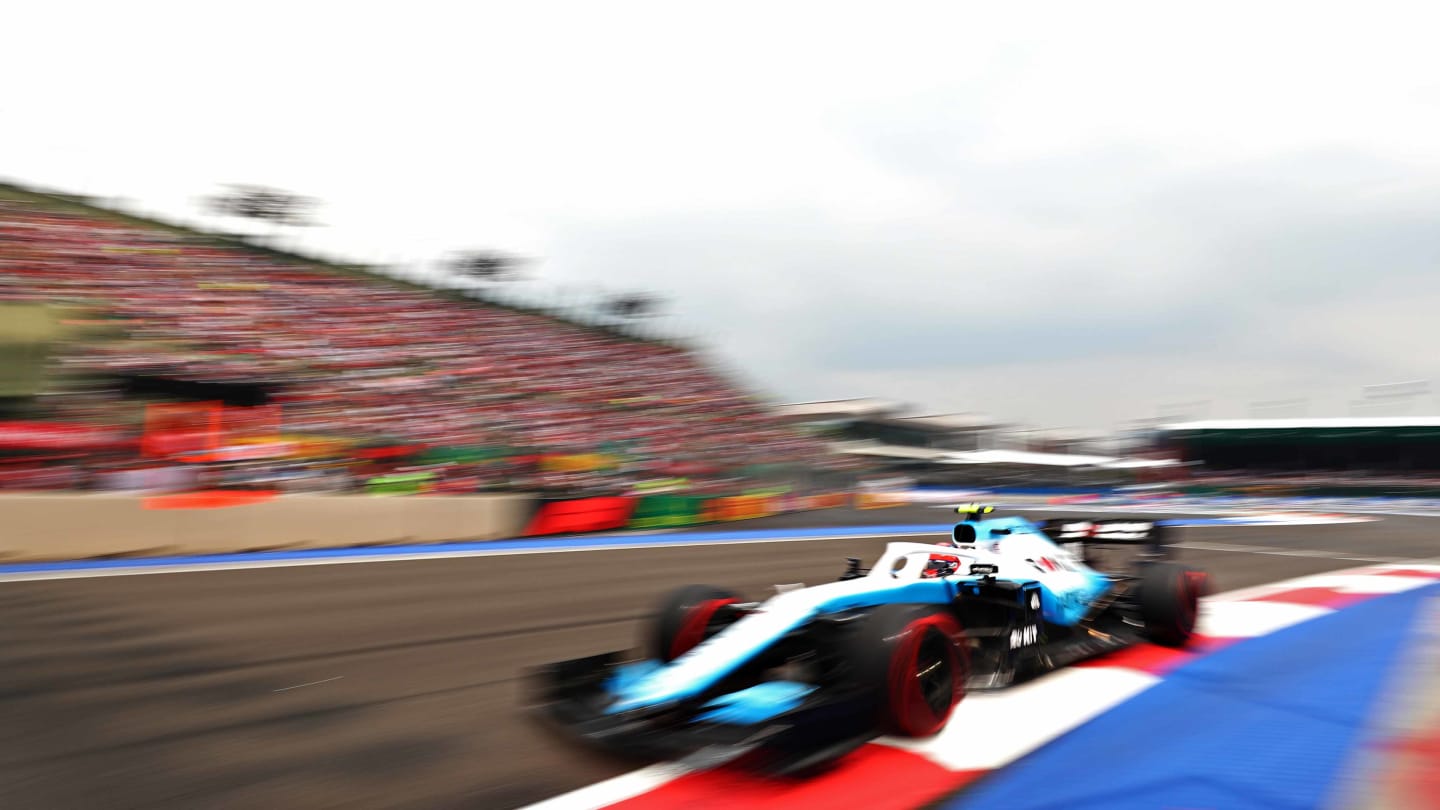 MEXICO CITY, MEXICO - OCTOBER 25: Robert Kubica of Poland driving the (88) Rokit Williams Racing FW42 Mercedes on track during practice for the F1 Grand Prix of Mexico at Autodromo Hermanos Rodriguez on October 25, 2019 in Mexico City, Mexico. (Photo by Dan Istitene/Getty Images)