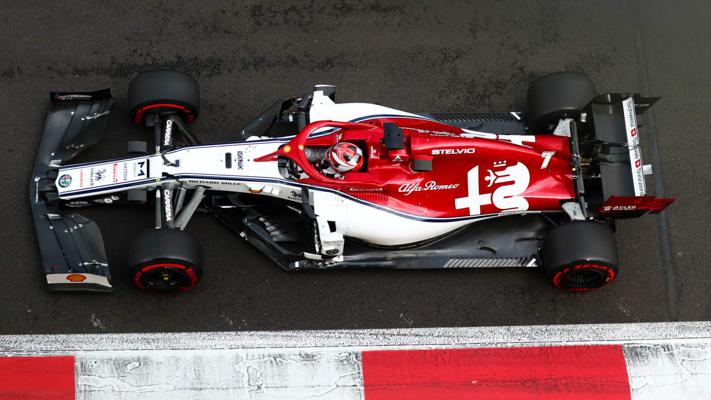 MEXICO CITY, MEXICO - OCTOBER 26: Kimi Raikkonen of Finland driving the (7) Alfa Romeo Racing C38