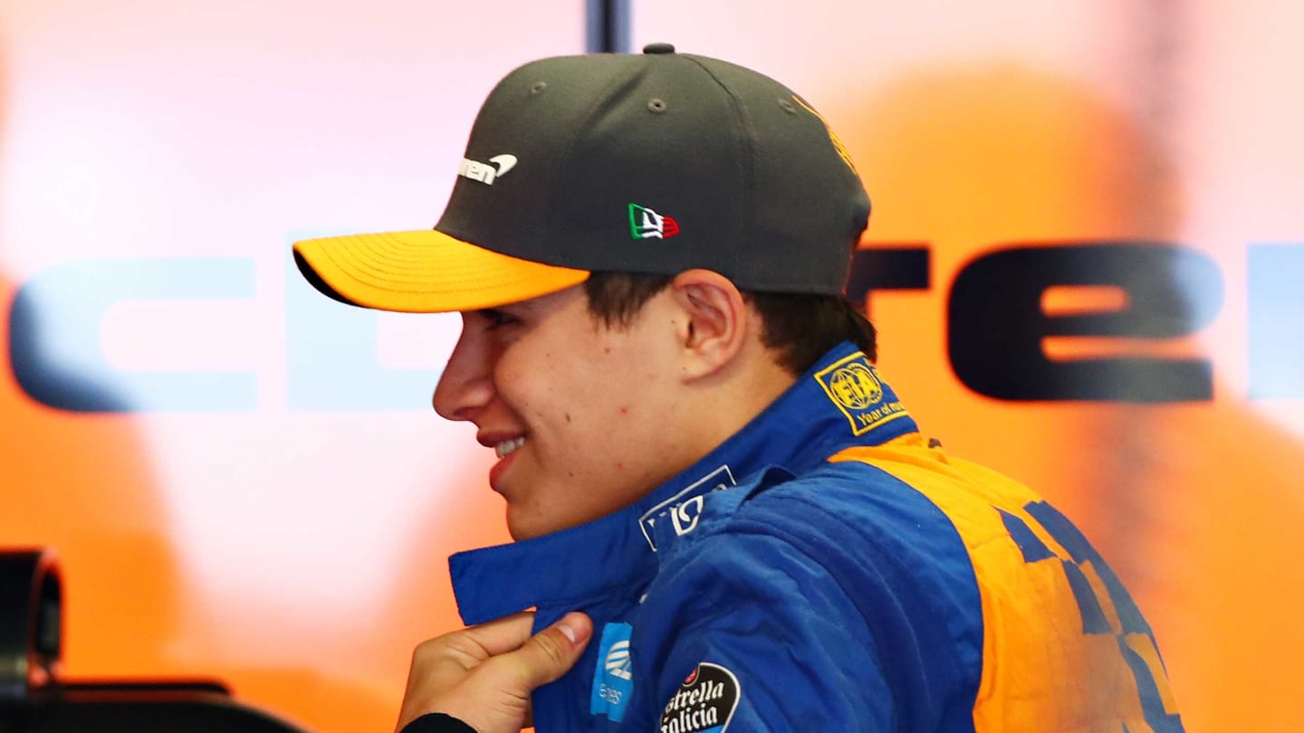 MEXICO CITY, MEXICO - OCTOBER 26: Lando Norris of Great Britain and McLaren F1 prepares to drive in