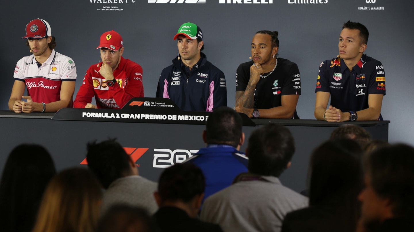 MEXICO CITY, MEXICO - OCTOBER 24: A general view of the Drivers Press Conference with Antonio