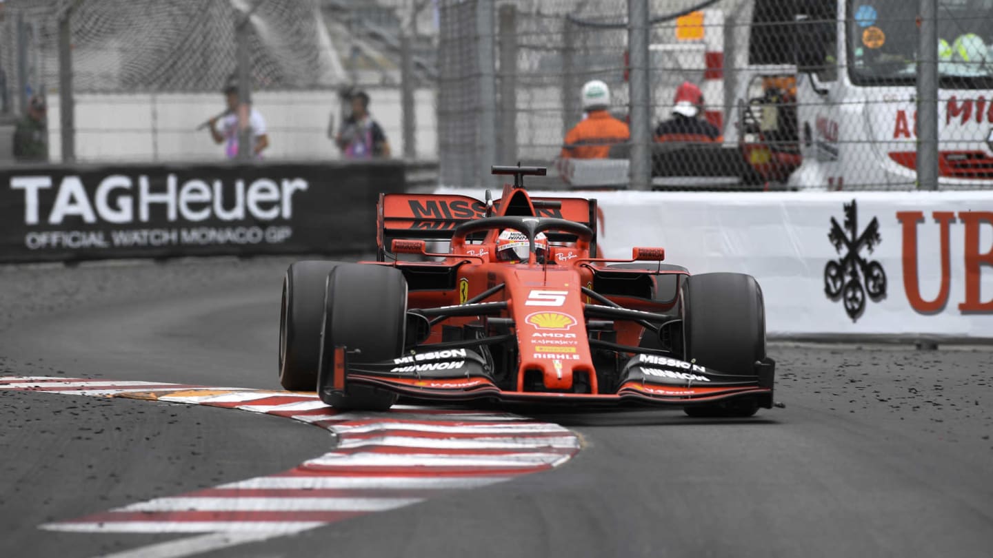 MONTE CARLO, MONACO - MAY 26: Sebastian Vettel, Ferrari SF90 during the Monaco GP at Monte Carlo on