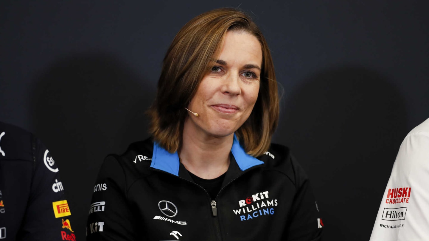 MONTE CARLO, MONACO - MAY 23: Claire Williams, Deputy Team Principal, Williams Racing, in the team principals Press Conference during the Monaco GP at Monte Carlo on May 23, 2019 in Monte Carlo, Monaco. (Photo by Zak Mauger / LAT Images)