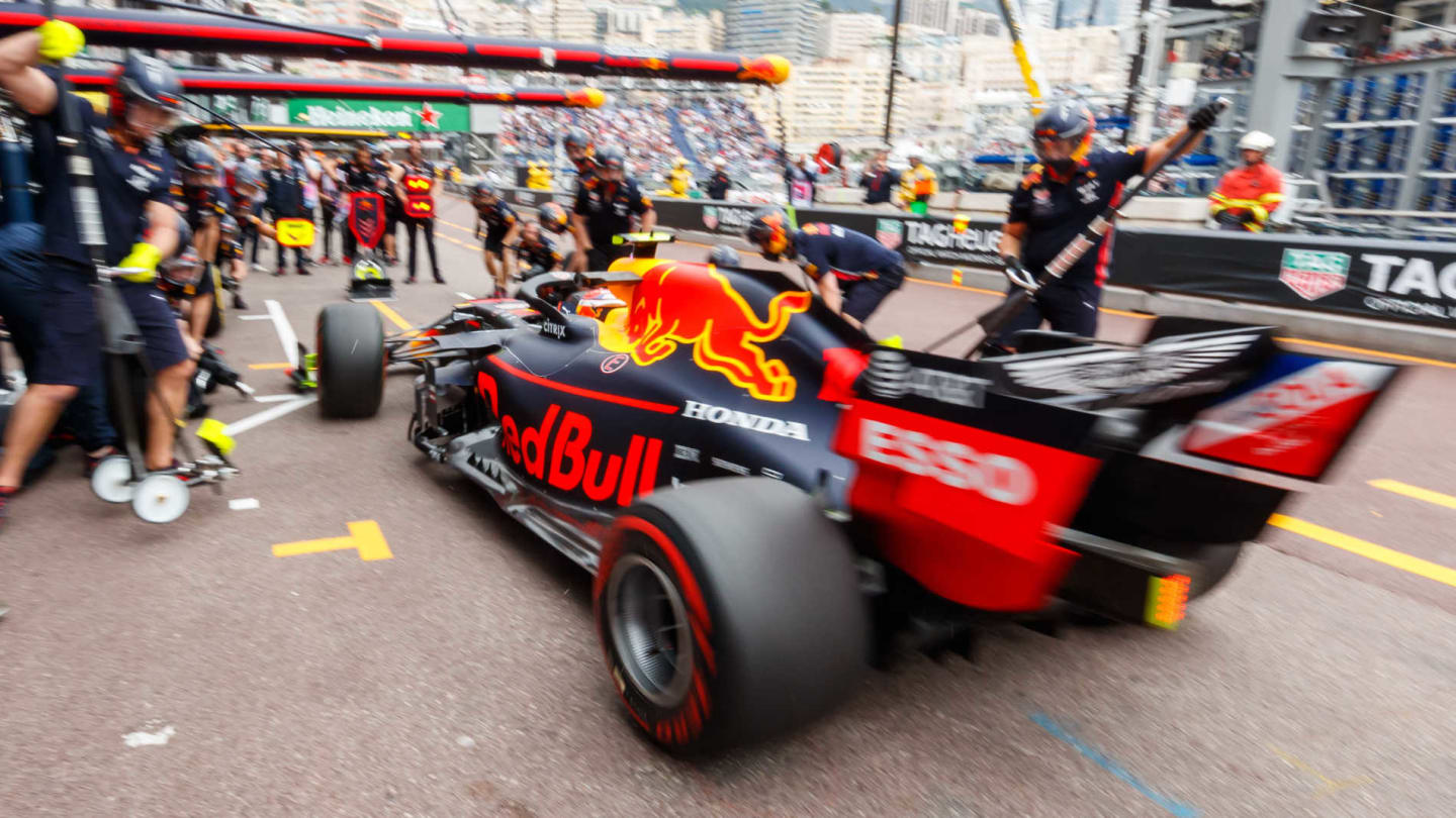 MONTE CARLO, MONACO - MAY 23: Pierre Gasly, Red Bull Racing RB15, in the pits during practice