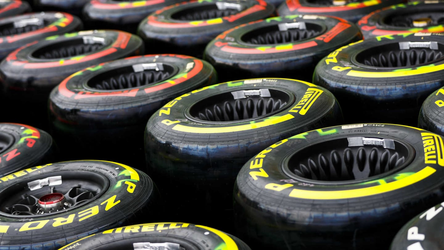 MONTE CARLO, MONACO - MAY 22: Pirelli tyres during the Monaco GP at Monte Carlo on May 22, 2019 in