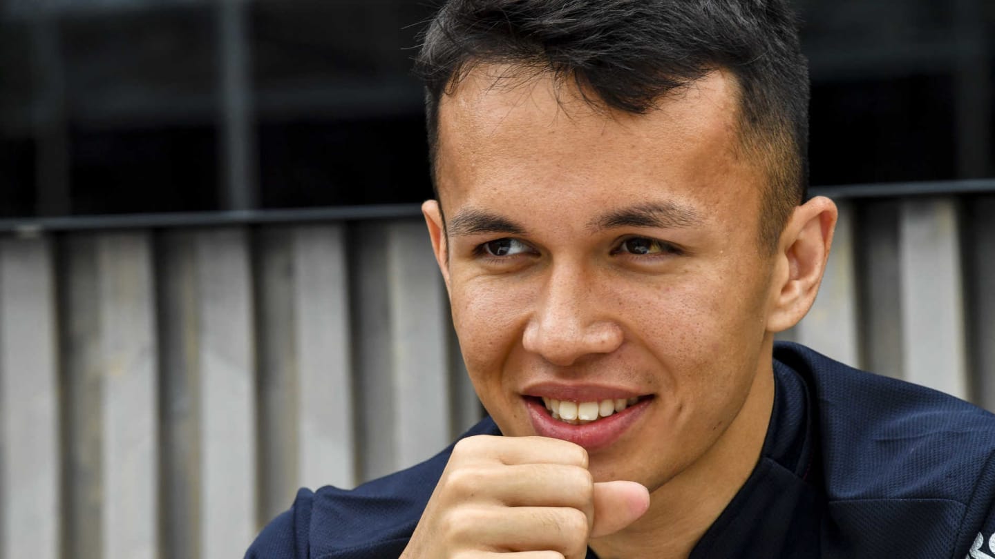 MONTE CARLO, MONACO - MAY 22: Alexander Albon, Toro Rosso speaks to the media during the Monaco GP