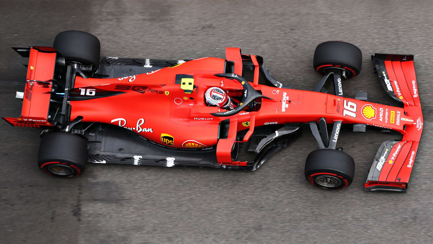 SOCHI, RUSSIA - SEPTEMBER 27: Charles Leclerc of Monaco driving the (16) Scuderia Ferrari SF90 on