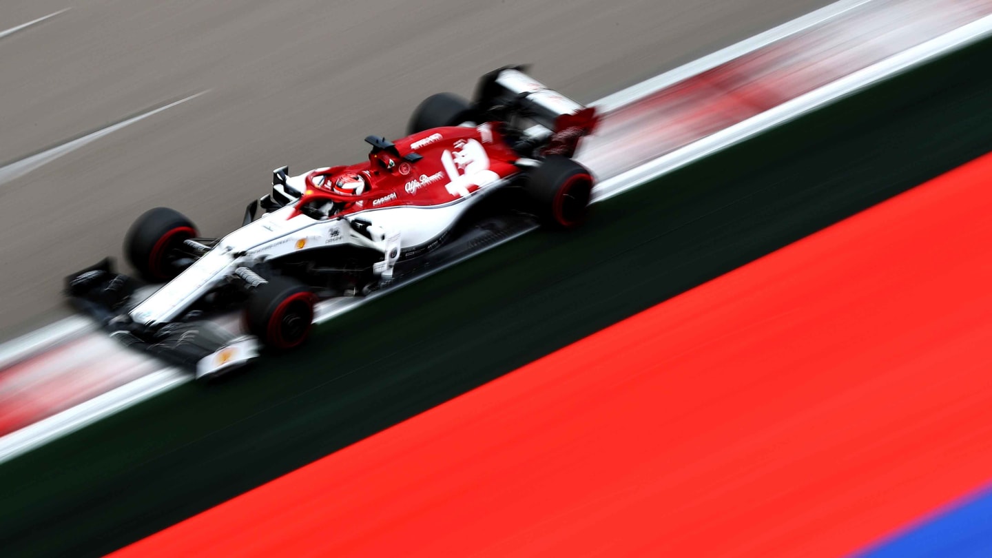 SOCHI, RUSSIA - SEPTEMBER 28: Kimi Raikkonen of Finland driving the (7) Alfa Romeo Racing C38