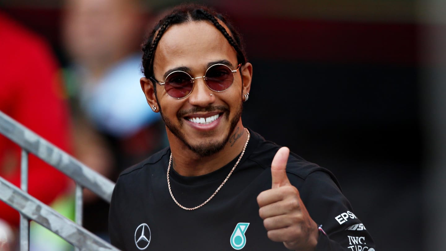 SOCHI, RUSSIA - SEPTEMBER 26: Lewis Hamilton of Great Britain and Mercedes GP gives a thumbs up on