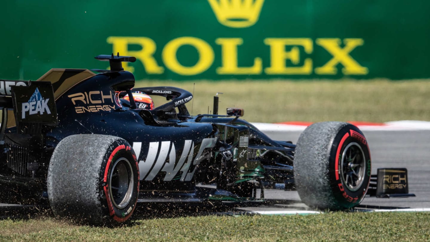 CIRCUIT DE BARCELONA-CATALUNYA, SPAIN - MAY 10: Romain Grosjean, Haas VF-19, in the gravel during the Spanish GP at Circuit de Barcelona-Catalunya on May 10, 2019 in Circuit de Barcelona-Catalunya, Spain. (Photo by Simon Galloway / Sutton Images)