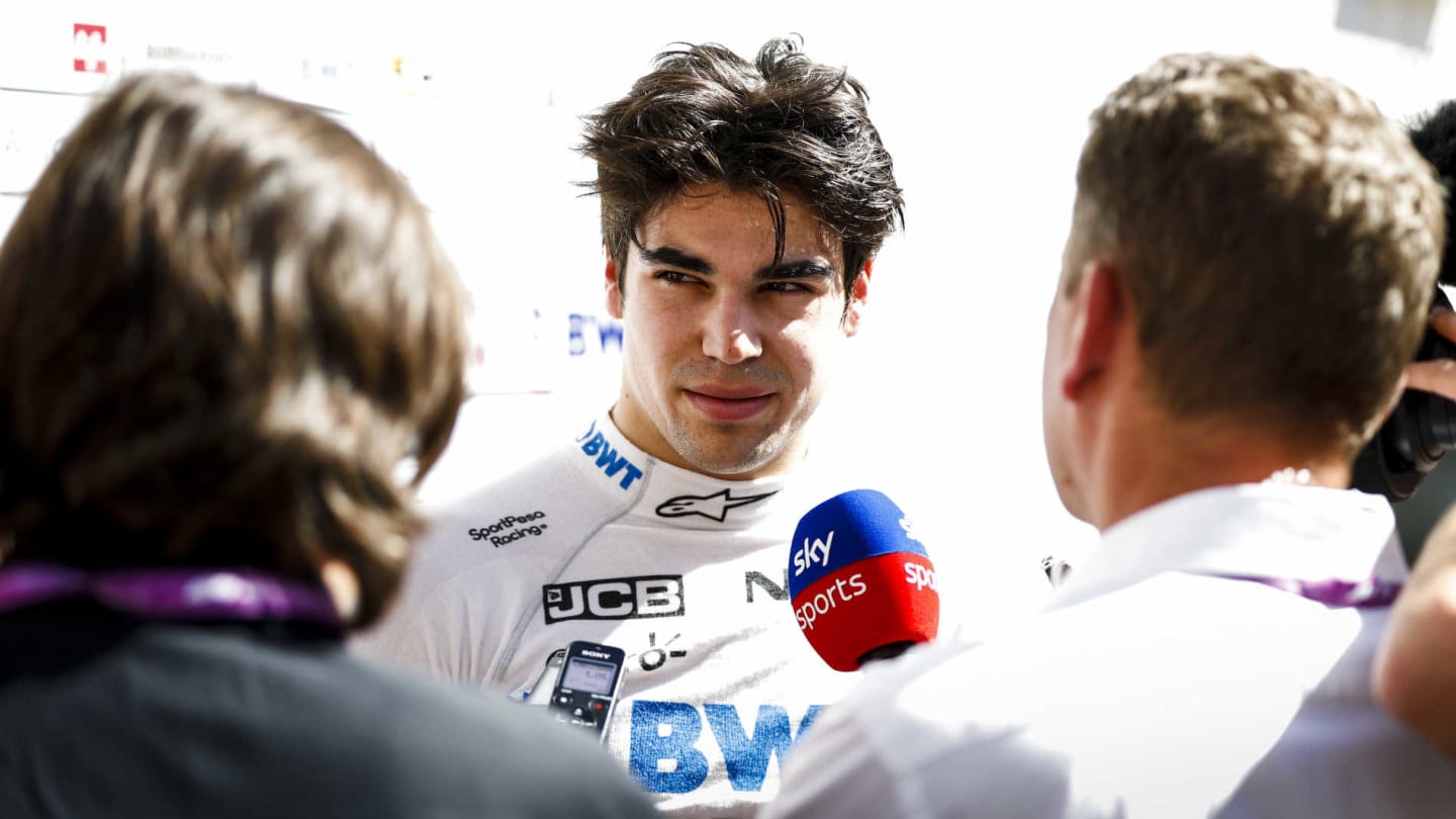 CIRCUIT DE BARCELONA-CATALUNYA, SPAIN - MAY 10: Lance Stroll, Racing Point, is interviewed after