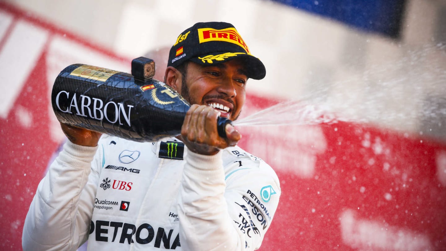 CIRCUIT DE BARCELONA-CATALUNYA, SPAIN - MAY 12: Race winner Lewis Hamilton, Mercedes AMG F1