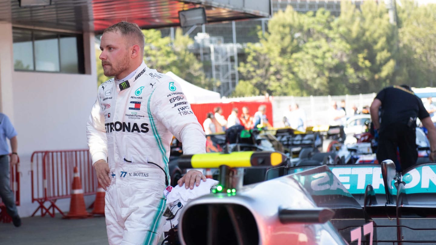 CIRCUIT DE BARCELONA-CATALUNYA, SPAIN - MAY 12: Valtteri Bottas, Mercedes AMG F1, 2nd position, in Parc Ferme during the Spanish GP at Circuit de Barcelona-Catalunya on May 12, 2019 in Circuit de Barcelona-Catalunya, Spain. (Photo by Simon Galloway / Sutton Images)