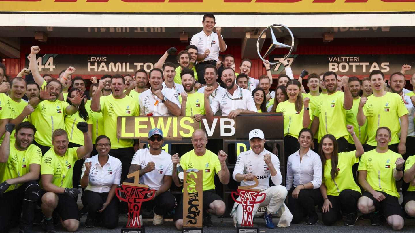 CIRCUIT DE BARCELONA-CATALUNYA, SPAIN - MAY 12: Lewis Hamilton, Mercedes AMG F1, 1st position,