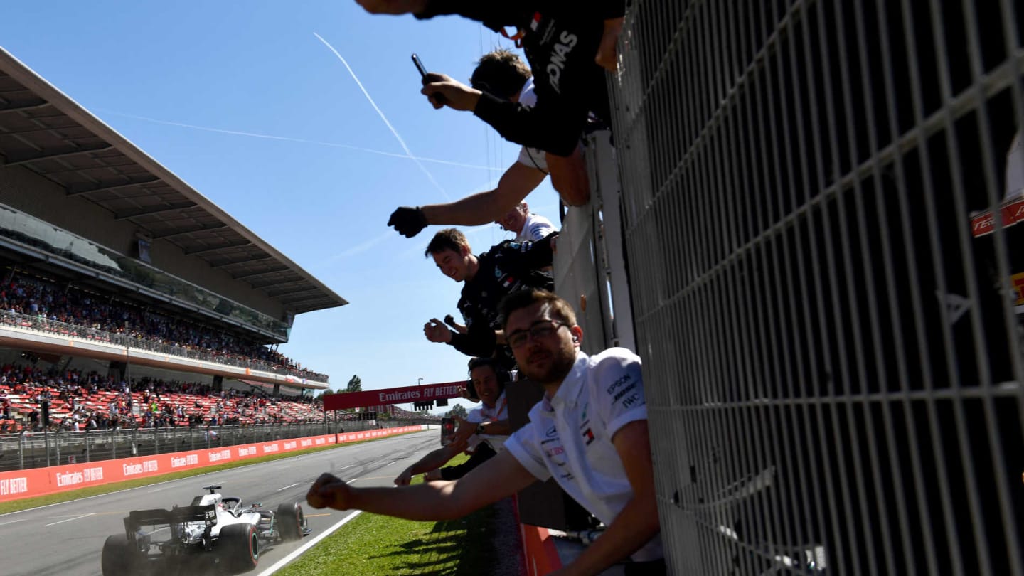 CIRCUIT DE BARCELONA-CATALUNYA, SPAIN - MAY 12: Lewis Hamilton, Mercedes AMG F1 W10, 1st position,