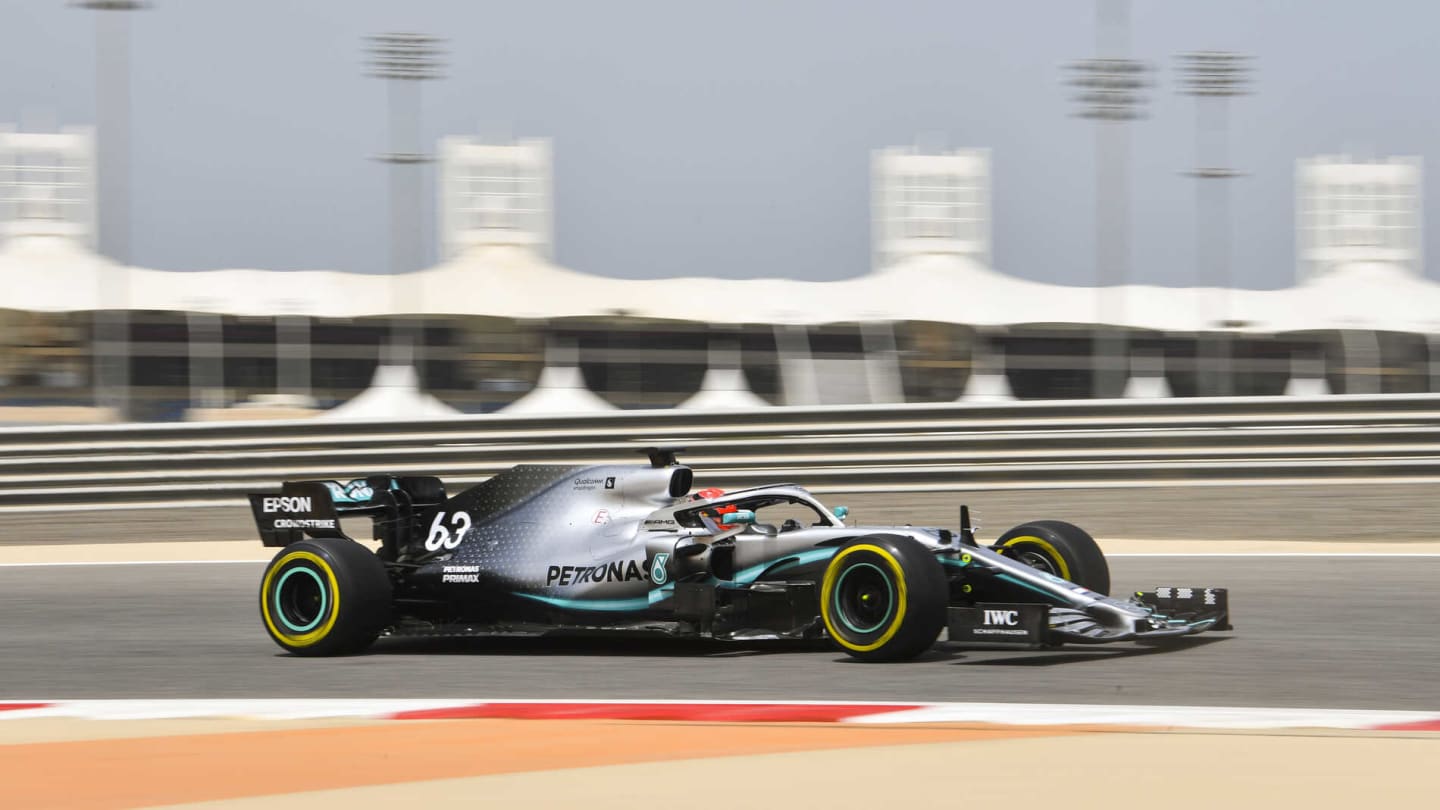 BAHRAIN INTERNATIONAL CIRCUIT, BAHRAIN - APRIL 03: George Russell, Mercedes AMG F1 W10 during the