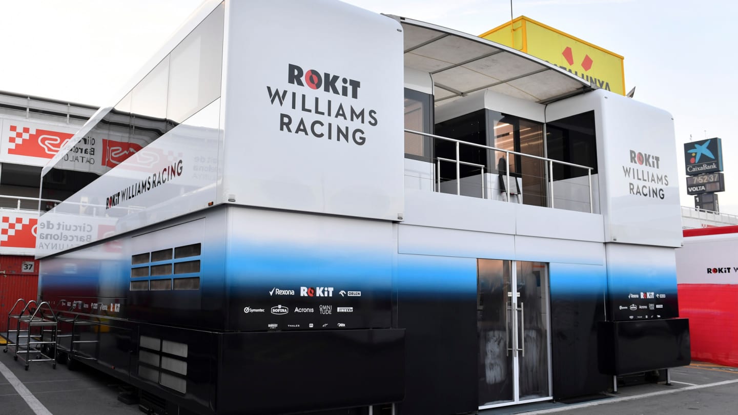 CIRCUIT DE BARCELONA-CATALUNYA, SPAIN - FEBRUARY 18: Williams Racing trucks and engineers rooms