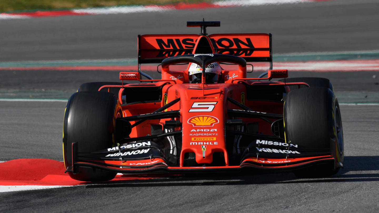 CIRCUIT DE BARCELONA-CATALUNYA, SPAIN - FEBRUARY 18: Sebastian Vettel, Ferrari SF90 during the