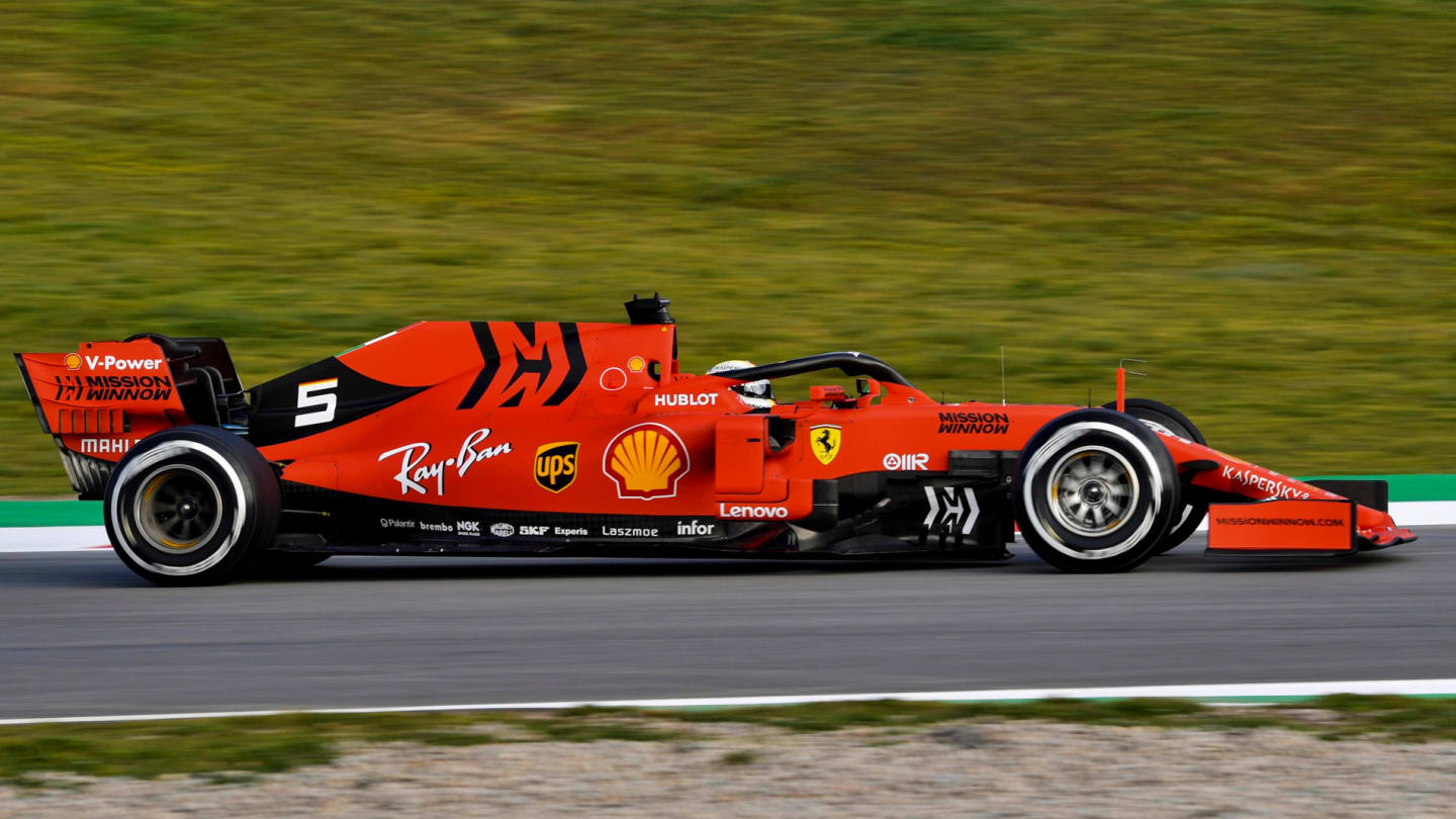 CIRCUIT DE BARCELONA-CATALUNYA, SPAIN - FEBRUARY 18: Sebastian Vettel, Ferrari SF90 during the