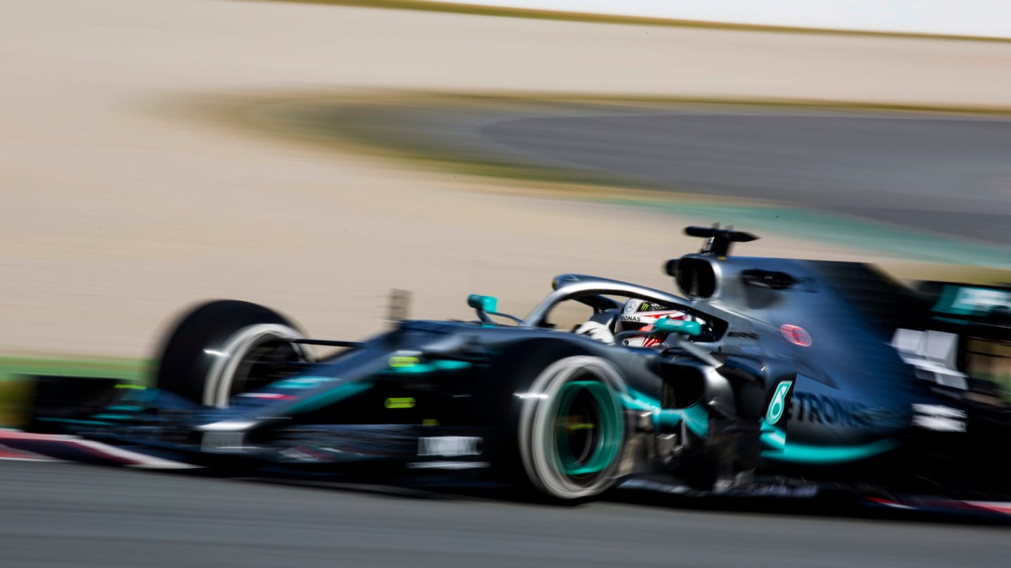 CIRCUIT DE BARCELONA-CATALUNYA, SPAIN - FEBRUARY 18: Lewis Hamilton, Mercedes AMG F1 W10 during the