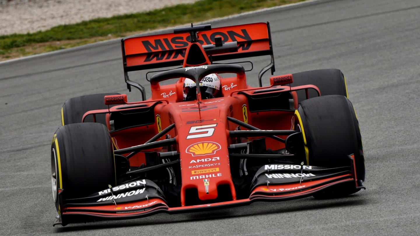 CIRCUIT DE BARCELONA-CATALUNYA, SPAIN - FEBRUARY 20: Sebastian Vettel, Ferrari SF90 during the