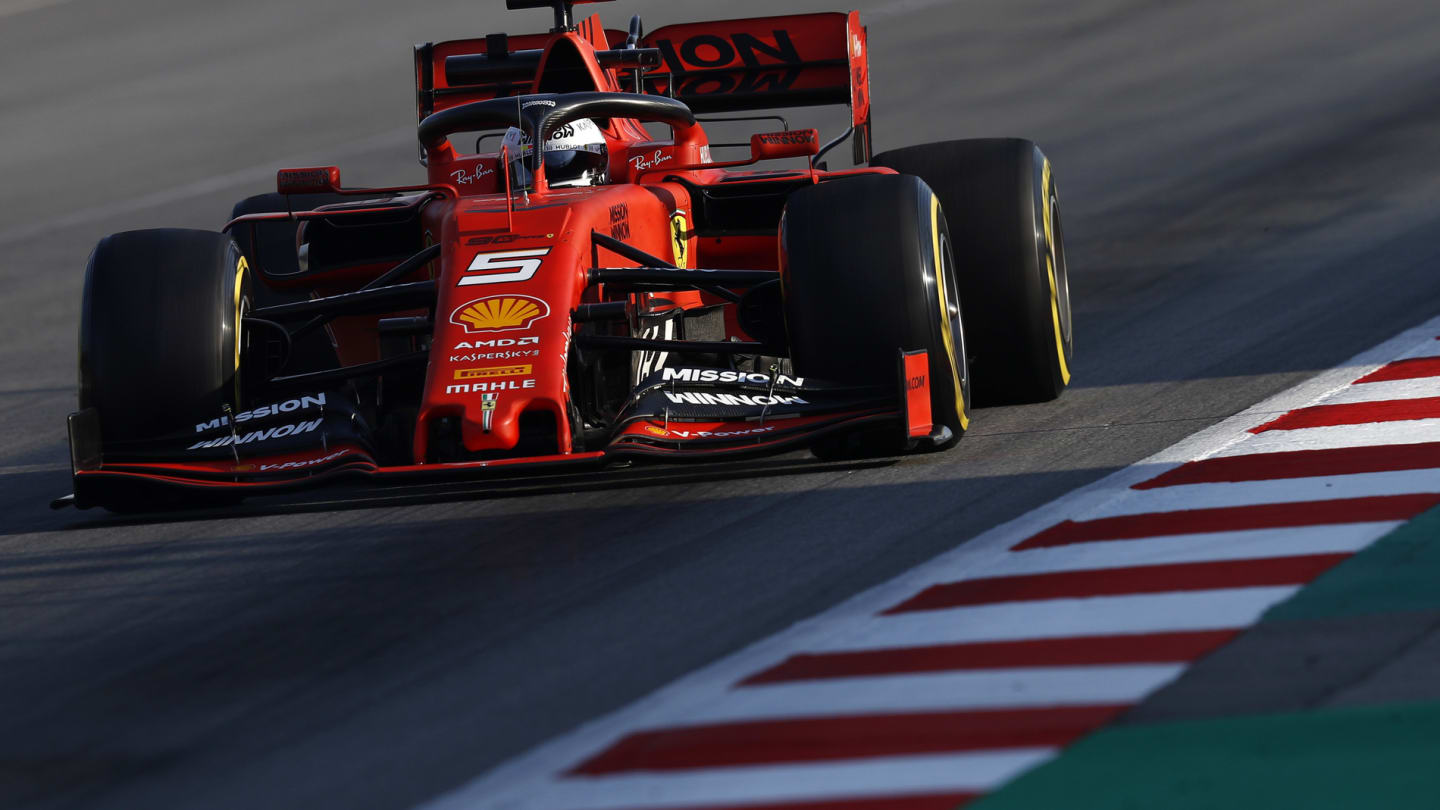 CIRCUIT DE BARCELONA-CATALUNYA, SPAIN - MARCH 01: Sebastian Vettel, Ferrari SF90 during the