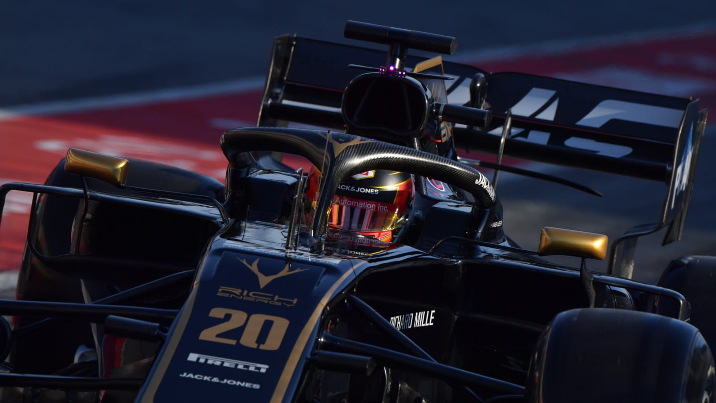 CIRCUIT DE BARCELONA-CATALUNYA, SPAIN - FEBRUARY 28: Kevin Magnussen, Haas F1 Team VF-19 during the Barcelona February testing II at Circuit de Barcelona-Catalunya on February 28, 2019 in Circuit de Barcelona-Catalunya, Spain. (Photo by Jerry Andre / Sutton Images)