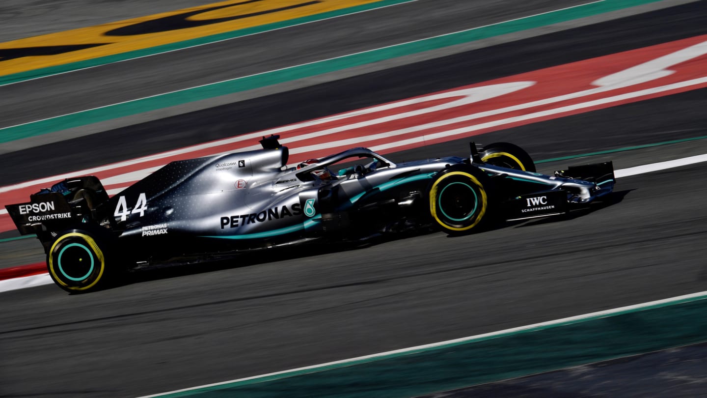CIRCUIT DE BARCELONA-CATALUNYA, SPAIN - FEBRUARY 28: Lewis Hamilton, Mercedes-AMG F1 W10 EQ Power+