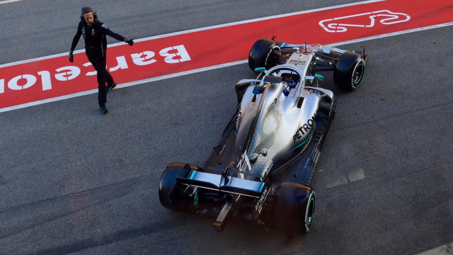 CIRCUIT DE BARCELONA-CATALUNYA, SPAIN - FEBRUARY 26: Valtteri Bottas, Mercedes-AMG F1 W10 EQ Power+