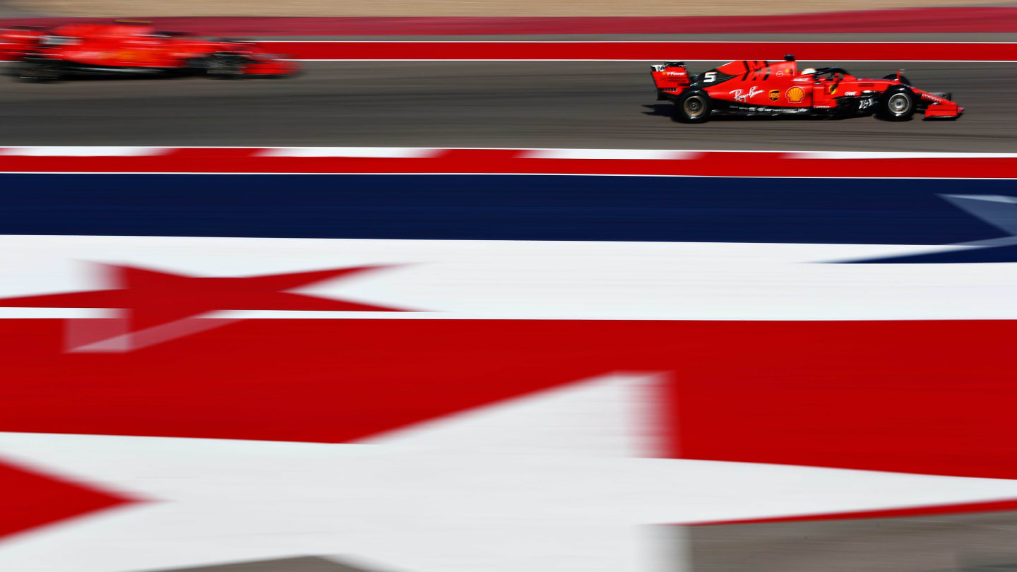 AUSTIN, TEXAS - NOVEMBER 01: Sebastian Vettel of Germany driving the (5) Scuderia Ferrari SF90