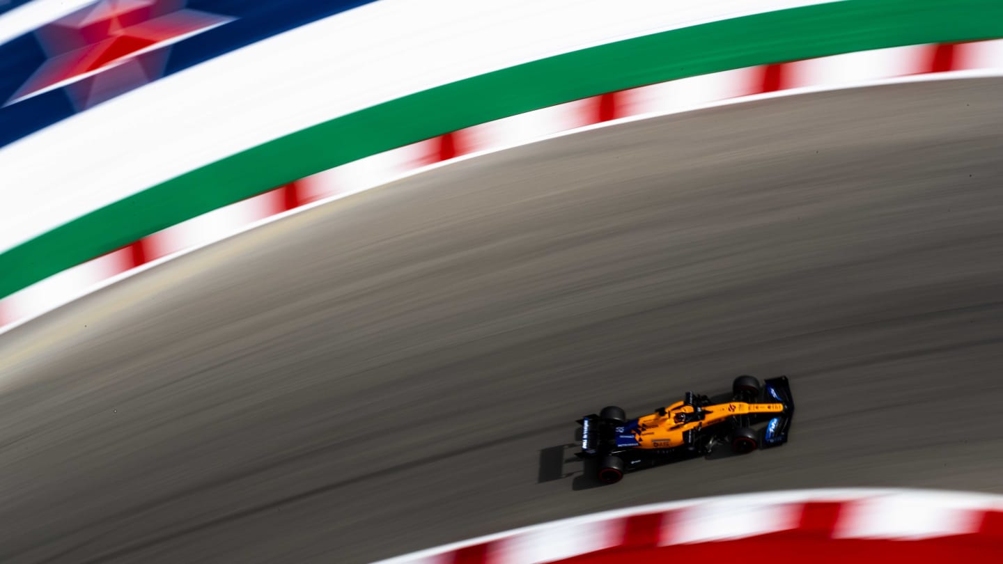 AUSTIN, TEXAS - NOVEMBER 01: Carlos Sainz of Spain driving the (55) McLaren F1 Team MCL34 Renault