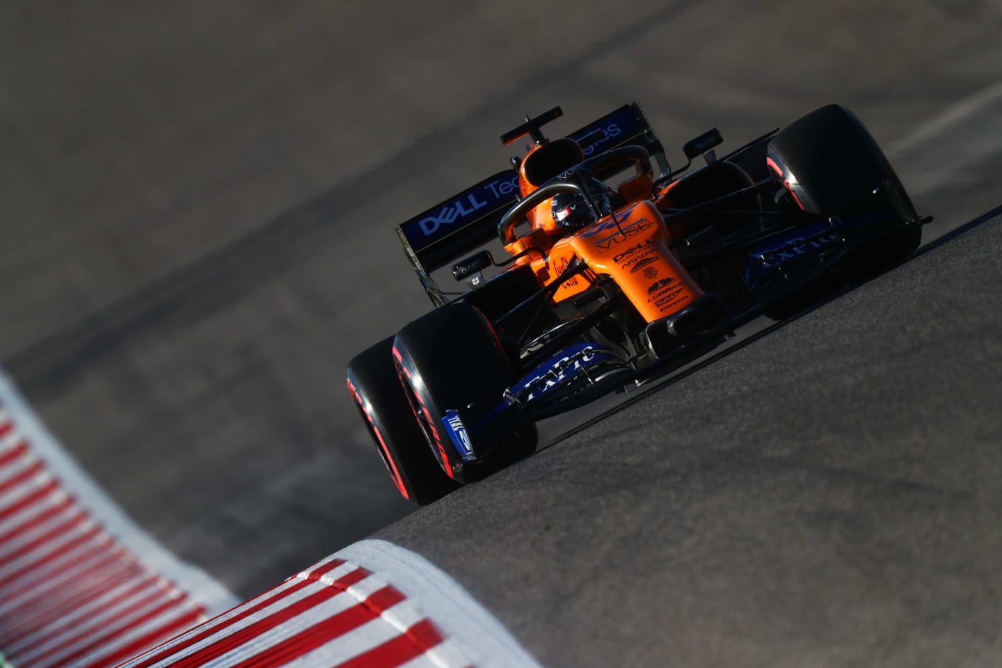 AUSTIN, TEXAS - NOVEMBER 02: Carlos Sainz of Spain driving the (55) McLaren F1 Team MCL34 Renault