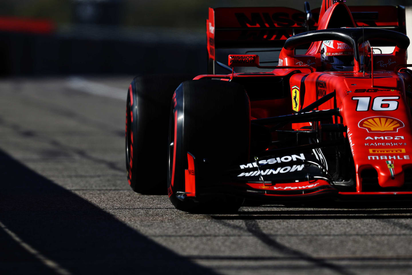 AUSTIN, TEXAS - NOVEMBER 02: Charles Leclerc of Monaco driving the (16) Scuderia Ferrari SF90 in