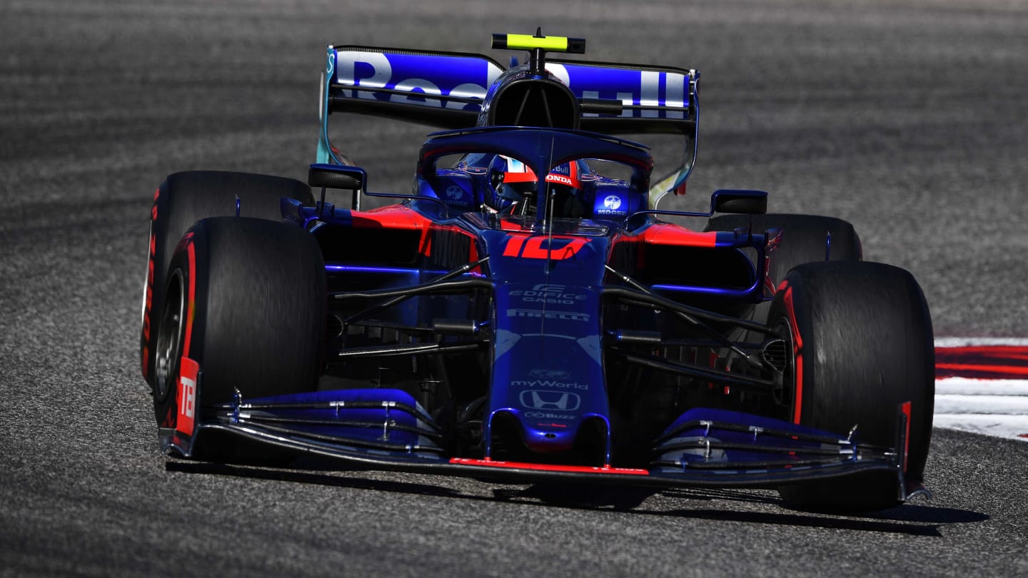 AUSTIN, TEXAS - NOVEMBER 03: Pierre Gasly of France driving the (10) Scuderia Toro Rosso STR14 Honda on track during the F1 Grand Prix of USA at Circuit of The Americas on November 03, 2019 in Austin, Texas. (Photo by Clive Mason/Getty Images)