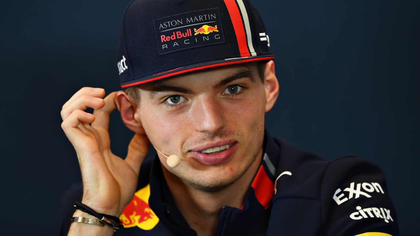 AUSTIN, TEXAS - OCTOBER 31: Max Verstappen of Netherlands and Red Bull Racing talks in the Drivers