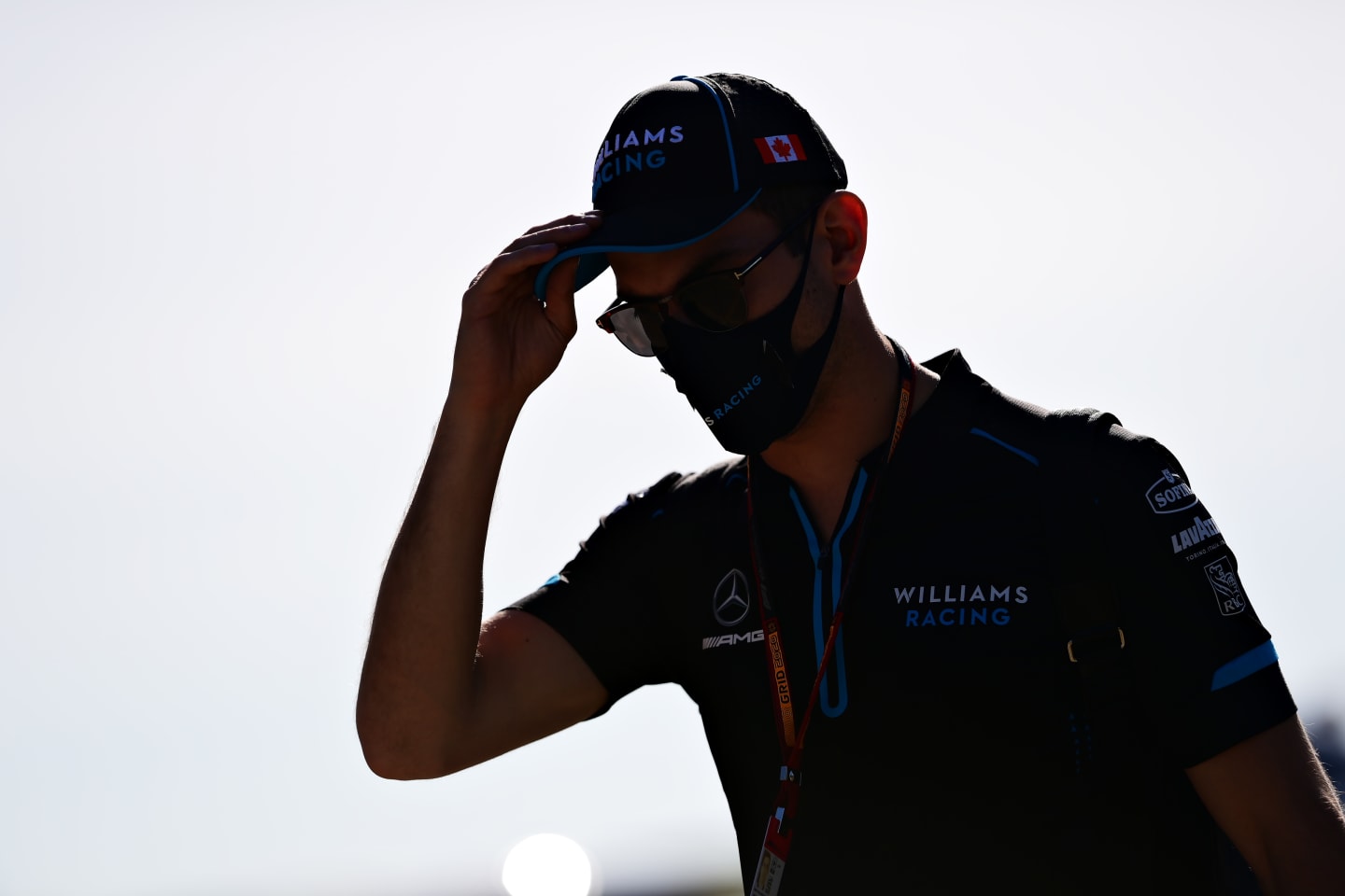 NORTHAMPTON, ENGLAND - AUGUST 07: Nicholas Latifi of Canada and Williams walks in the Paddock before practice for the F1 70th Anniversary Grand Prix at Silverstone on August 07, 2020 in Northampton, England. (Photo by Mario Renzi - Formula 1/Formula 1 via Getty Images)