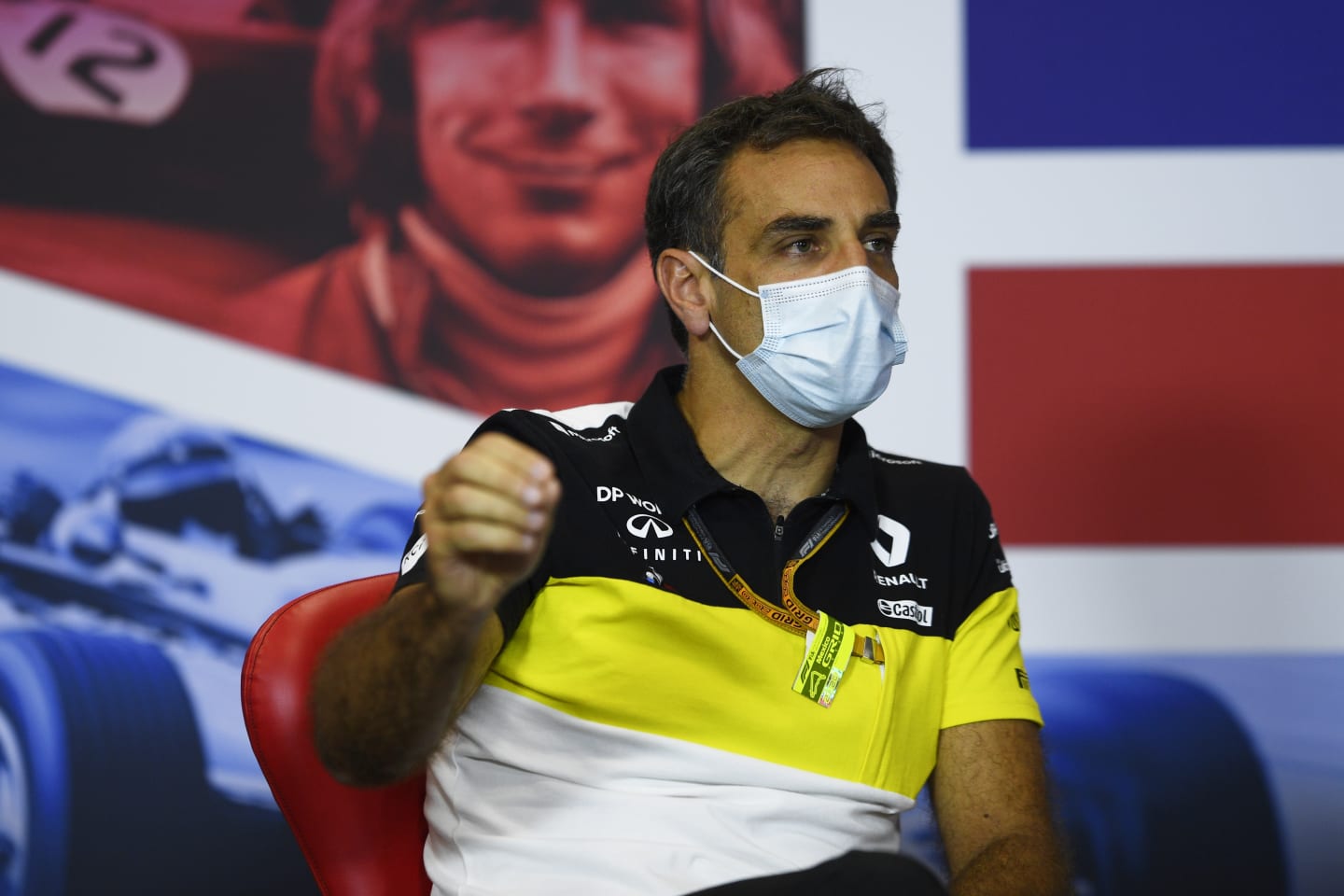 NORTHAMPTON, ENGLAND - AUGUST 07: Renault Sport F1 Managing Director Cyril Abiteboul talks in the