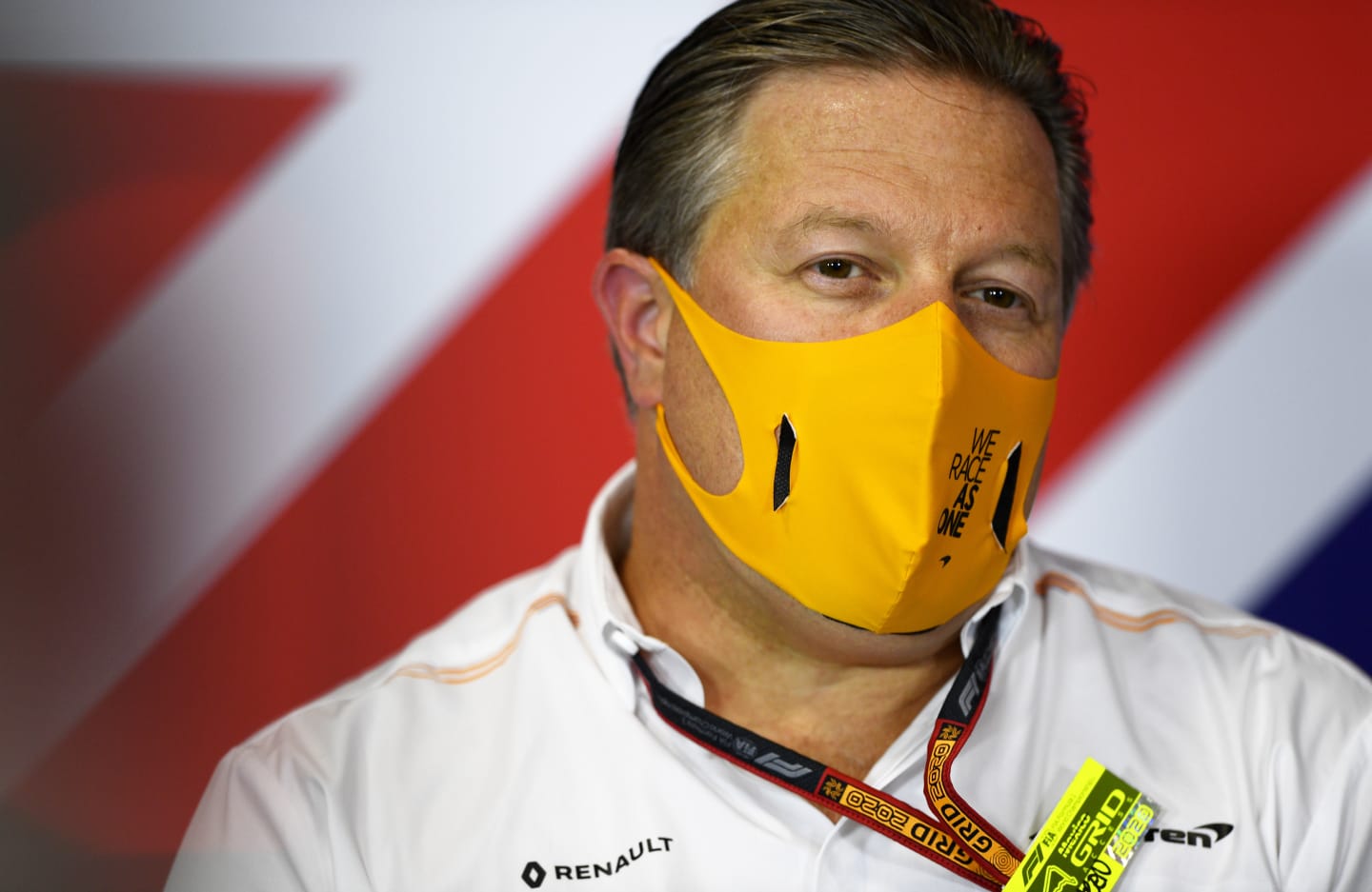 NORTHAMPTON, ENGLAND - AUGUST 07: McLaren Chief Executive Officer Zak Brown talks in the Team