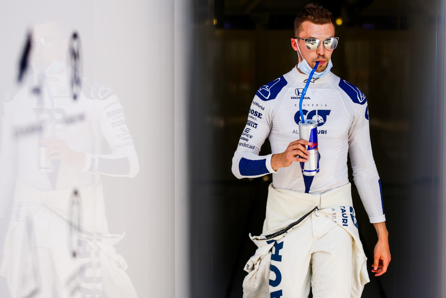 NORTHAMPTON, ENGLAND - AUGUST 08: Daniil Kvyat of Scuderia AlphaTauri and Russia  during final