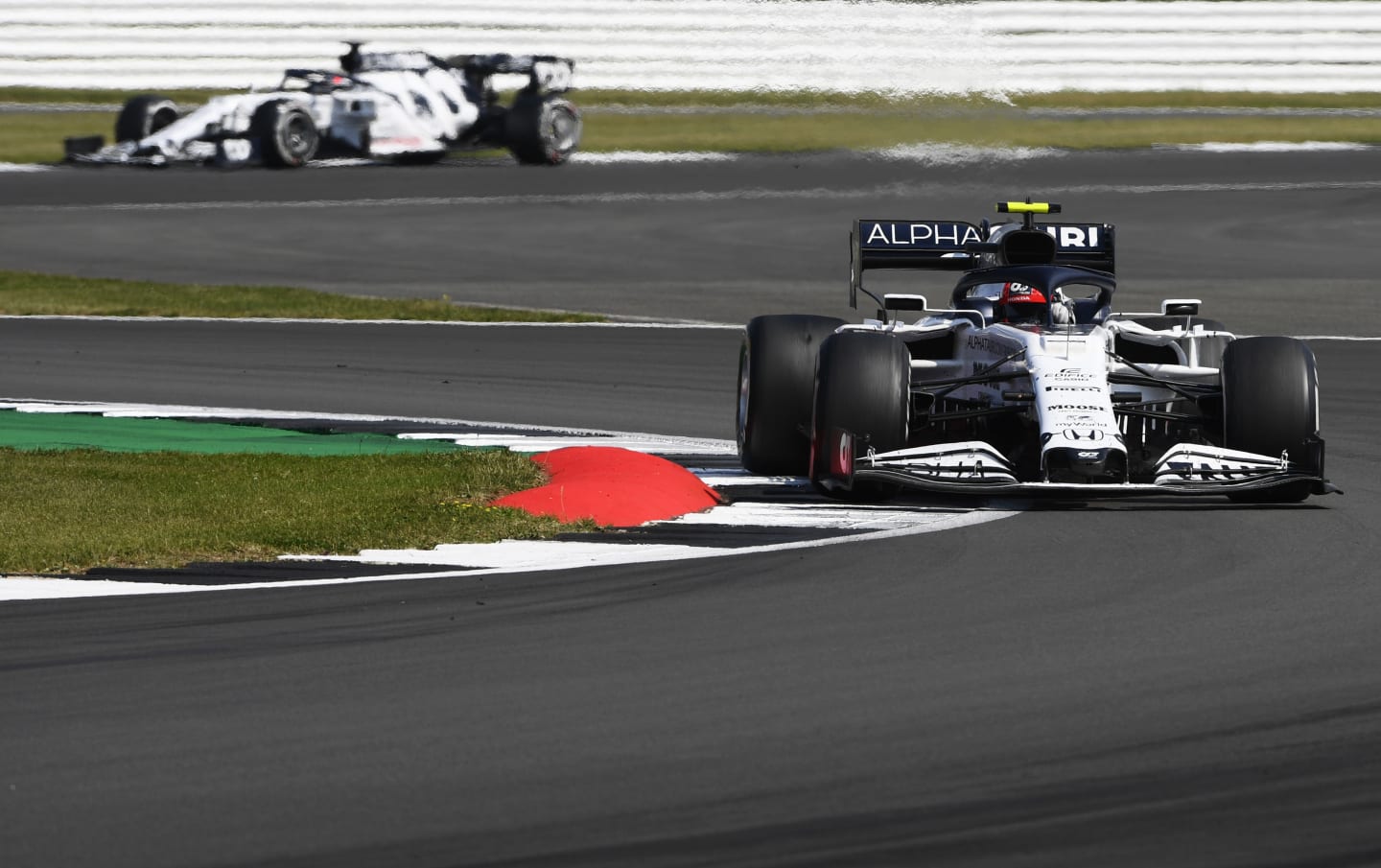 NORTHAMPTON, ENGLAND - AUGUST 09: Pierre Gasly of France driving the (10) Scuderia AlphaTauri AT01